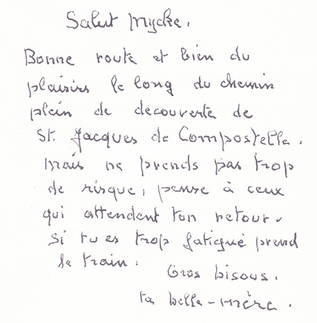 Encouragements avant le départ